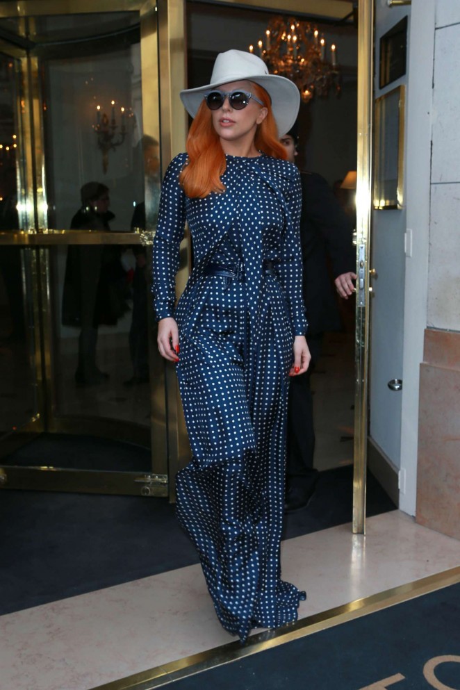 Lady Gaga - Leaving her hotel in Paris 